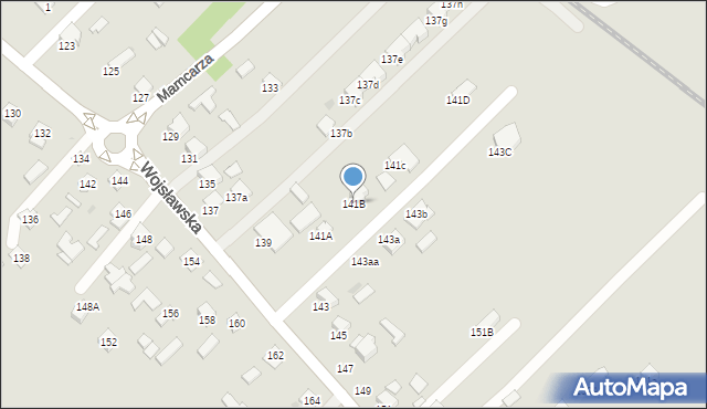 Mielec, Wojsławska, 141B, mapa Mielca