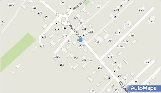 Mielec, Wojsławska, 154, mapa Mielca
