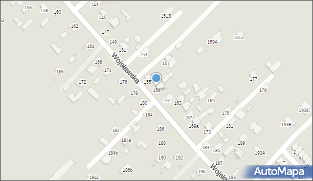 Mielec, Wojsławska, 159, mapa Mielca