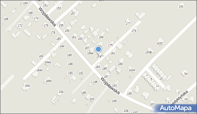 Mielec, Wojsławska, 173, mapa Mielca