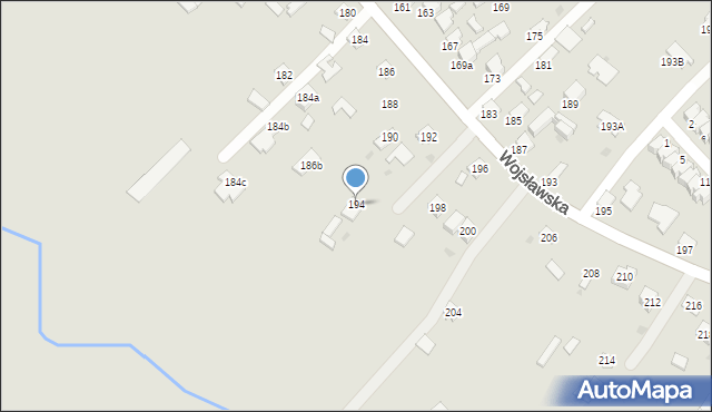 Mielec, Wojsławska, 194, mapa Mielca