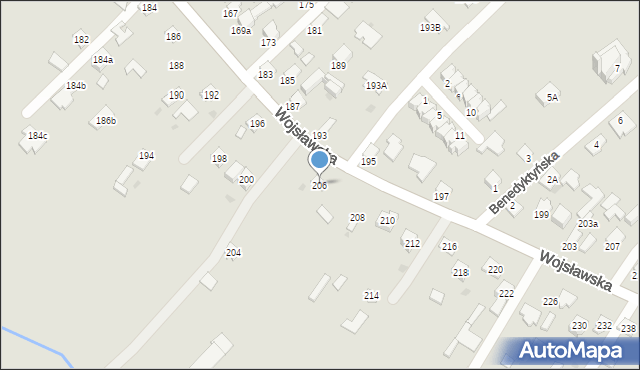 Mielec, Wojsławska, 206, mapa Mielca