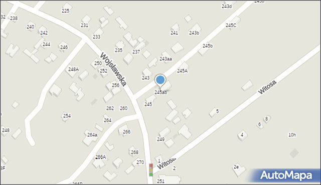 Mielec, Wojsławska, 245ab, mapa Mielca