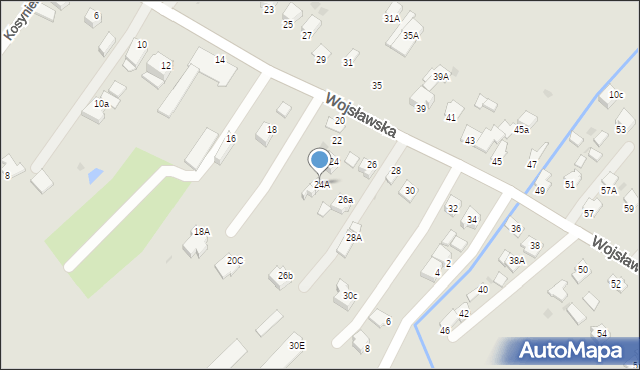 Mielec, Wojsławska, 24A, mapa Mielca