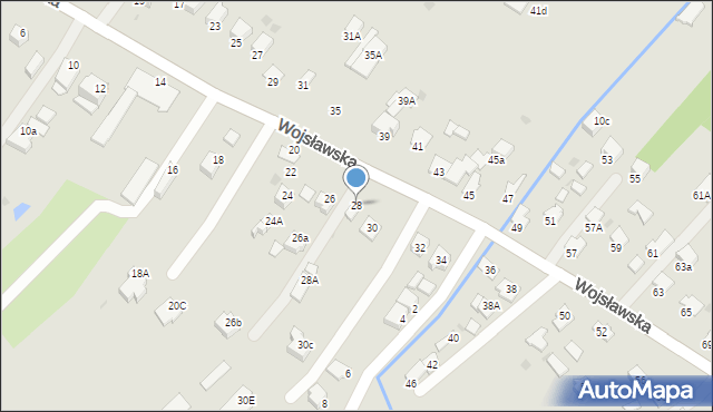 Mielec, Wojsławska, 28, mapa Mielca