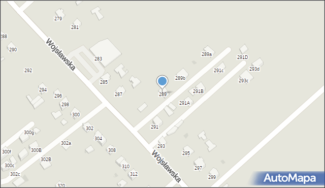 Mielec, Wojsławska, 289, mapa Mielca