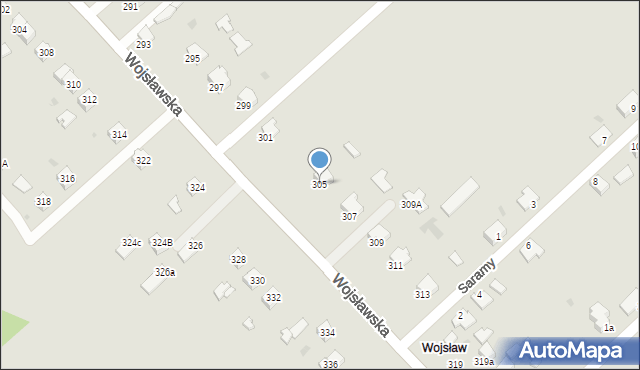 Mielec, Wojsławska, 305, mapa Mielca