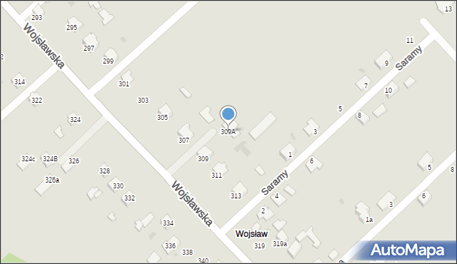 Mielec, Wojsławska, 309A, mapa Mielca