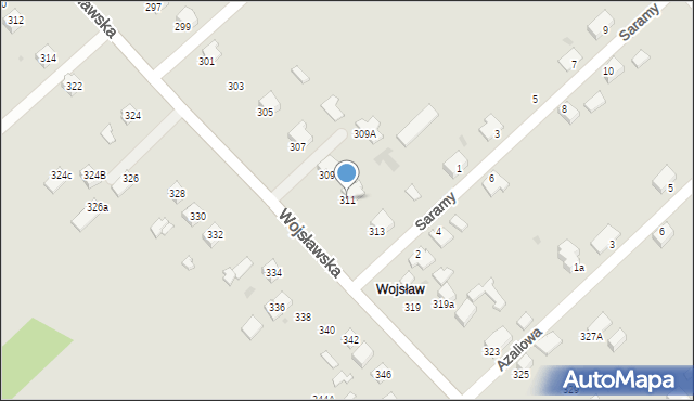 Mielec, Wojsławska, 311, mapa Mielca