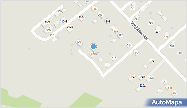 Mielec, Wojsławska, 318A, mapa Mielca