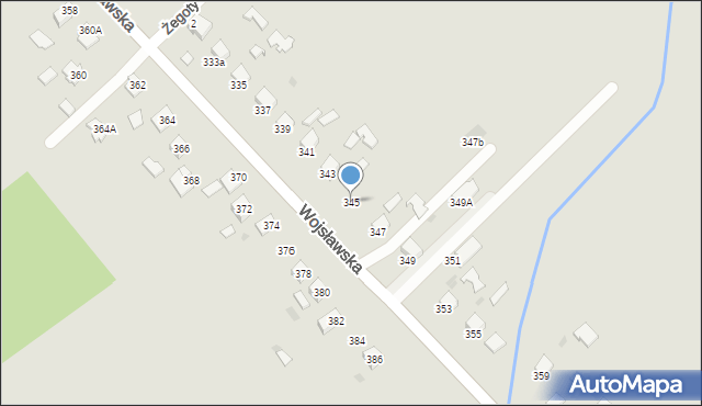 Mielec, Wojsławska, 345, mapa Mielca