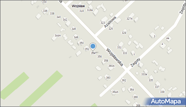 Mielec, Wojsławska, 354, mapa Mielca