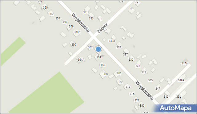 Mielec, Wojsławska, 364, mapa Mielca