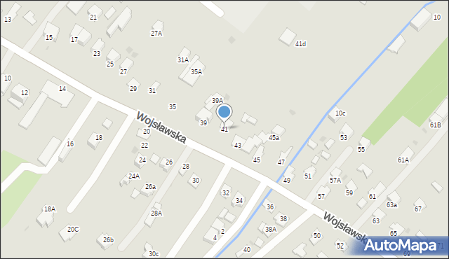 Mielec, Wojsławska, 41, mapa Mielca