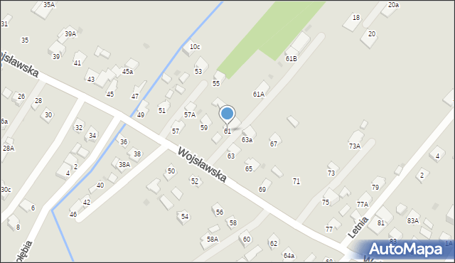 Mielec, Wojsławska, 61, mapa Mielca