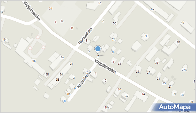 Mielec, Wojsławska, 7, mapa Mielca