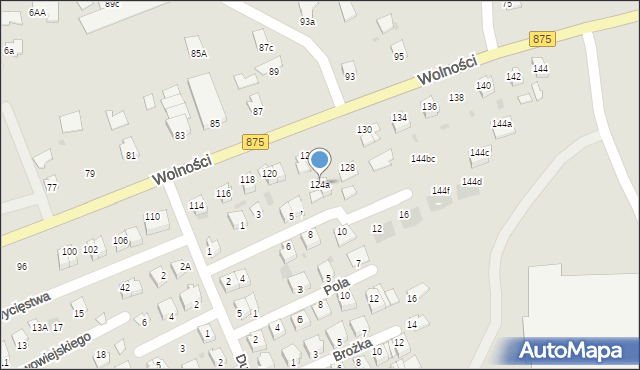 Mielec, Wolności, 124a, mapa Mielca