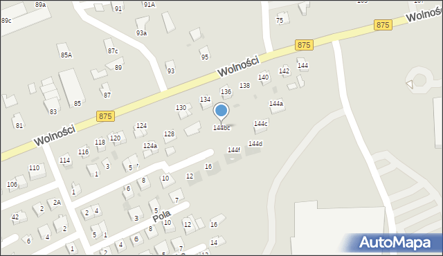 Mielec, Wolności, 144bc, mapa Mielca
