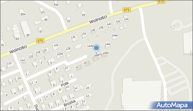 Mielec, Wolności, 144f, mapa Mielca