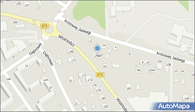 Mielec, Wolności, 159a, mapa Mielca