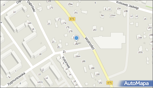 Mielec, Wolności, 182, mapa Mielca