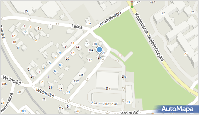 Mielec, Wolności, 19, mapa Mielca