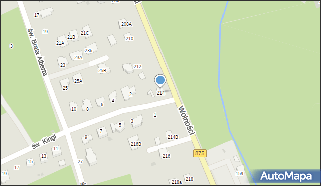 Mielec, Wolności, 214, mapa Mielca