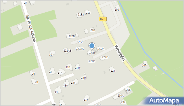 Mielec, Wolności, 222B, mapa Mielca