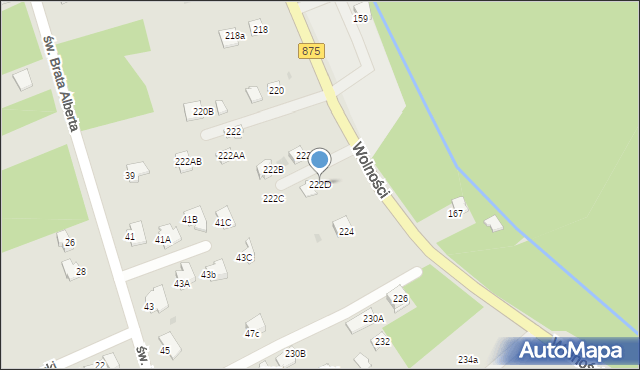 Mielec, Wolności, 222D, mapa Mielca