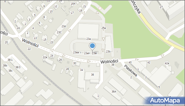 Mielec, Wolności, 23an, mapa Mielca
