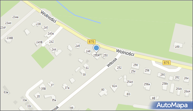 Mielec, Wolności, 250A, mapa Mielca