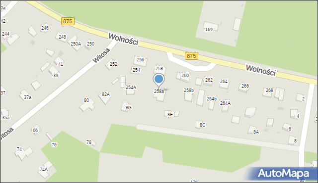 Mielec, Wolności, 258a, mapa Mielca