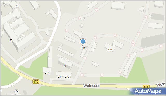 Mielec, Wolności, 29p, mapa Mielca