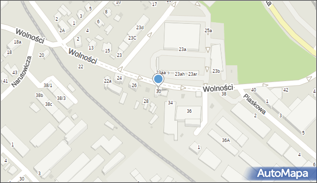 Mielec, Wolności, 30, mapa Mielca