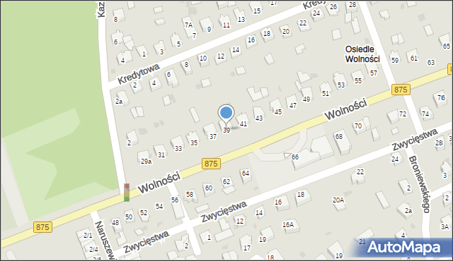 Mielec, Wolności, 39, mapa Mielca