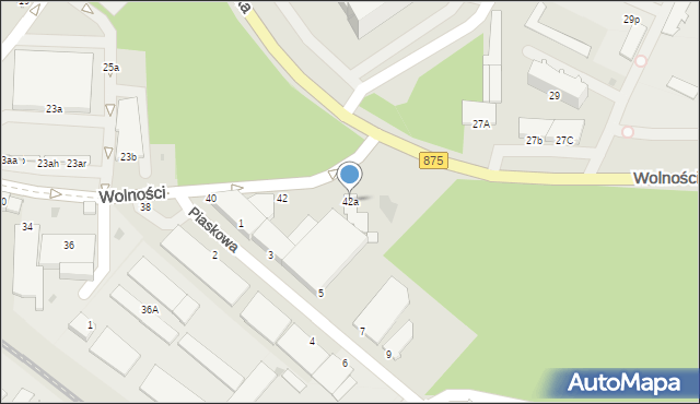 Mielec, Wolności, 42a, mapa Mielca