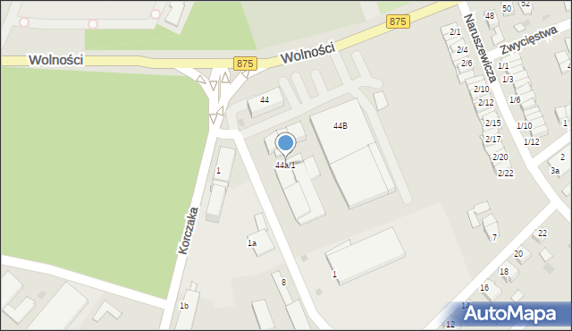 Mielec, Wolności, 44a/1, mapa Mielca