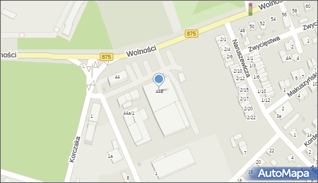 Mielec, Wolności, 44B, mapa Mielca