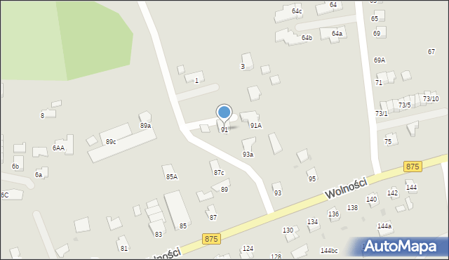 Mielec, Wolności, 91, mapa Mielca