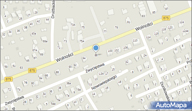 Mielec, Wolności, 96, mapa Mielca