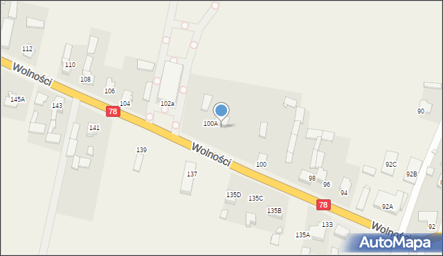 Mierzęcice, Wolności, 102, mapa Mierzęcice