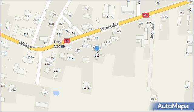 Mierzęcice, Wolności, 115, mapa Mierzęcice