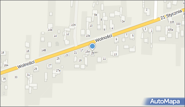 Mierzęcice, Wolności, 15, mapa Mierzęcice
