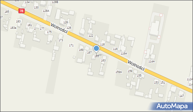 Mierzęcice, Wolności, 165, mapa Mierzęcice