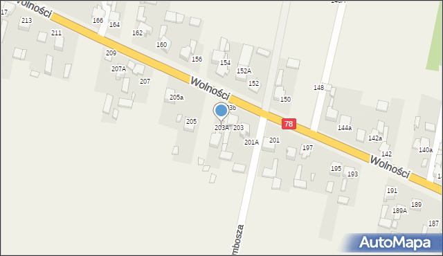 Mierzęcice, Wolności, 203A, mapa Mierzęcice