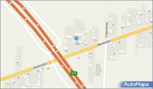 Mierzęcice, Wolności, 26, mapa Mierzęcice