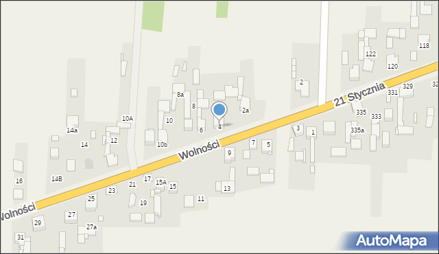 Mierzęcice, Wolności, 4, mapa Mierzęcice