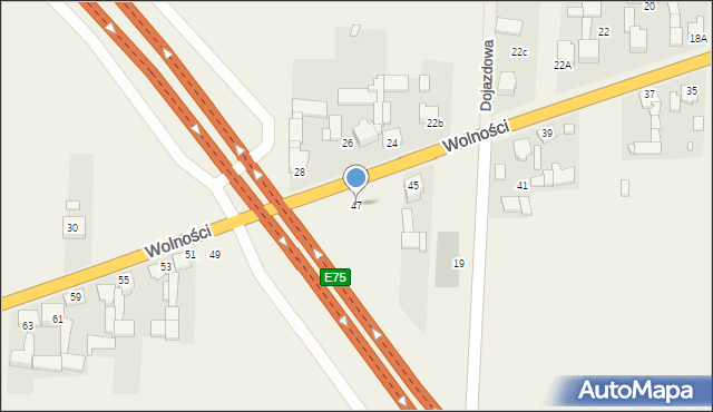 Mierzęcice, Wolności, 47, mapa Mierzęcice