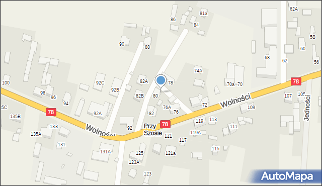 Mierzęcice, Wolności, 80A, mapa Mierzęcice