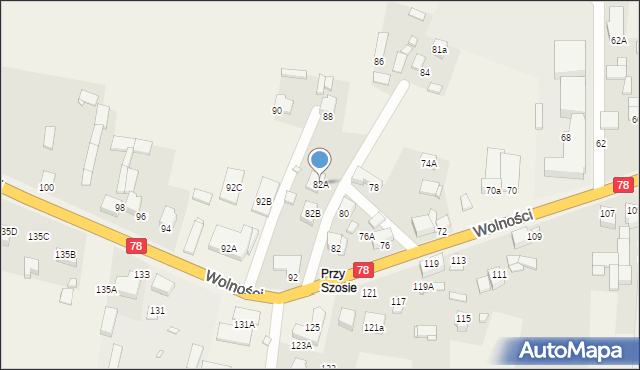 Mierzęcice, Wolności, 82A, mapa Mierzęcice